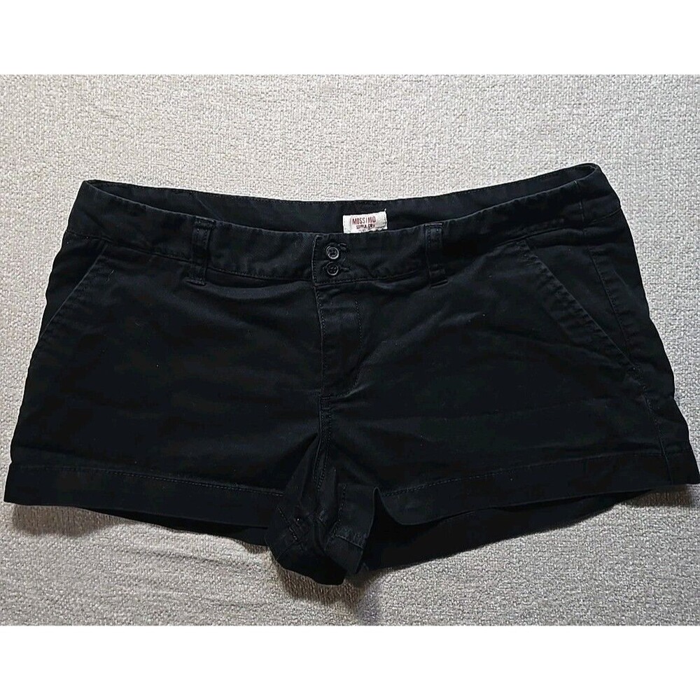 Women's Mossimo Stretch Extensible Cotton Black Chino Casual Shorts Size 13